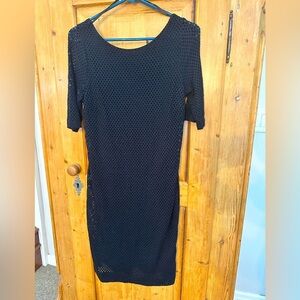 Banana Republic Black Mesh Overlay Dress Size 6 Goth Whimsigoth Fairycore Y2K